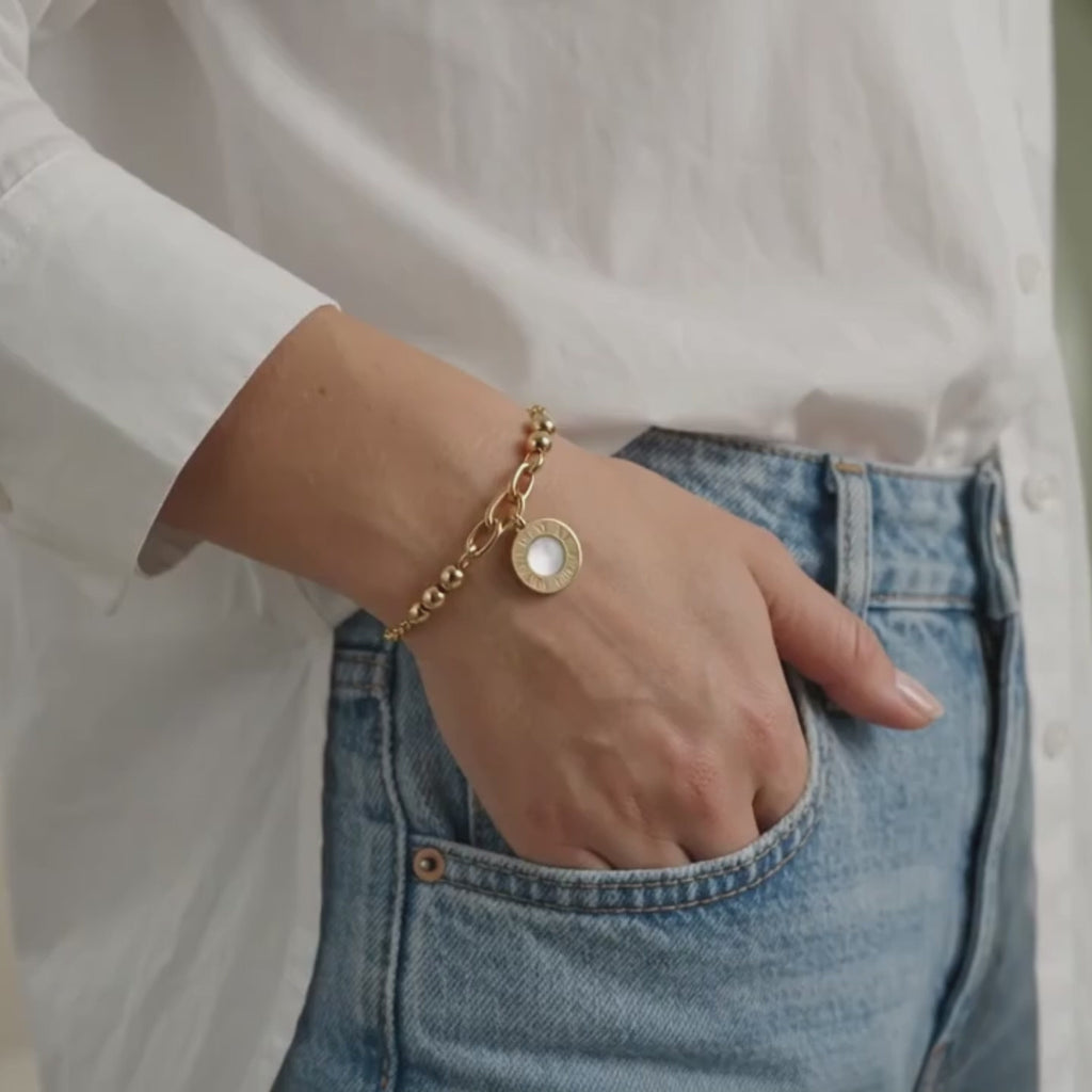Golden Roman Charm Bracelet