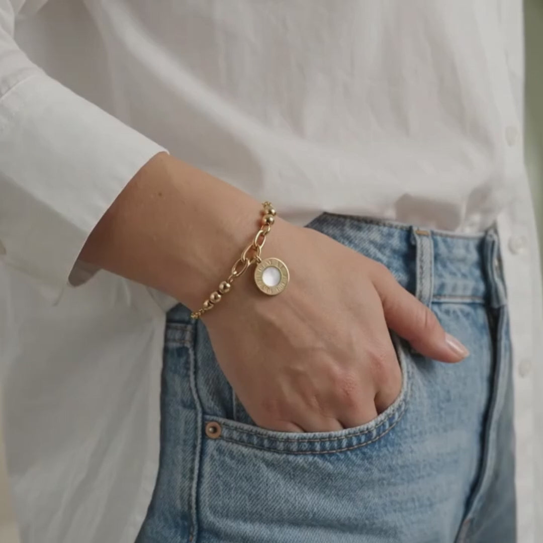 Golden Roman Charm Bracelet