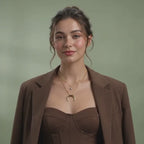Crescent moon layered neckalce