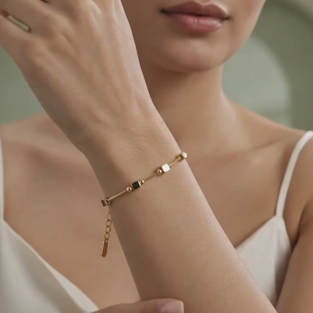 Geometric Cube Bead Bracelet