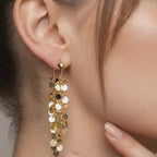 Golden Sequin Tassel Earrings