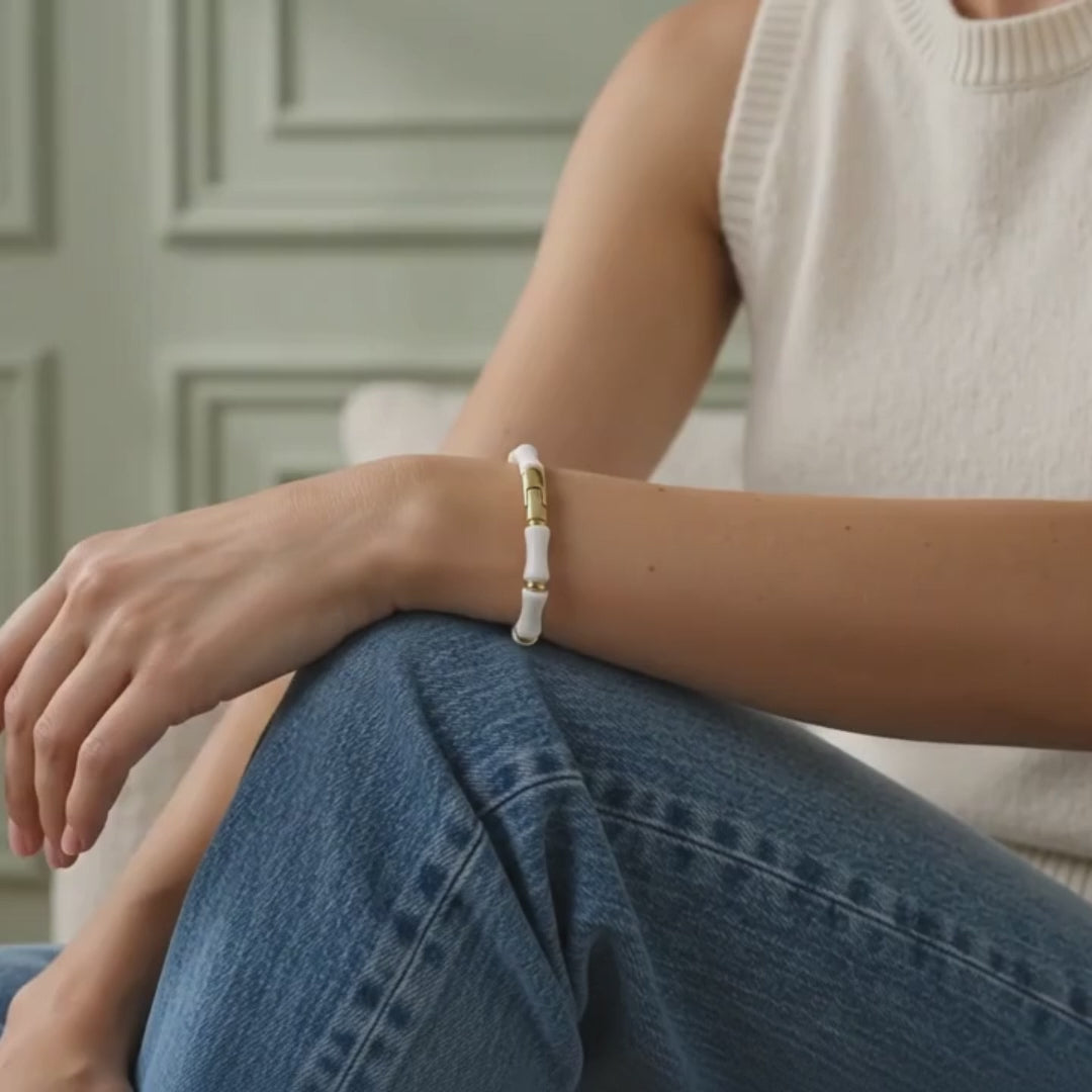 White enamel Kada Bracelet