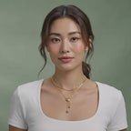Double layered golden heart necklace