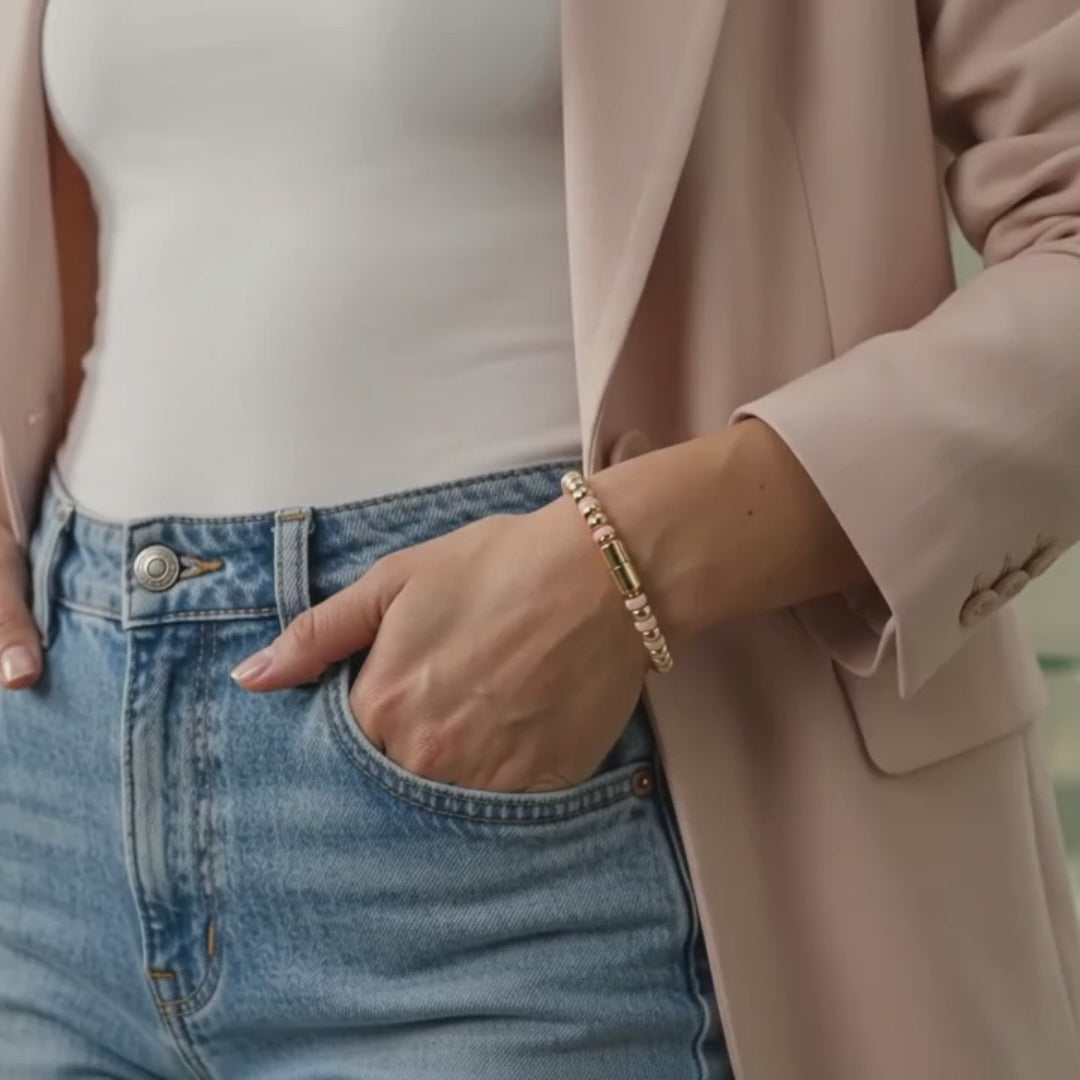 Pink Gold enamel Kada Bracelet