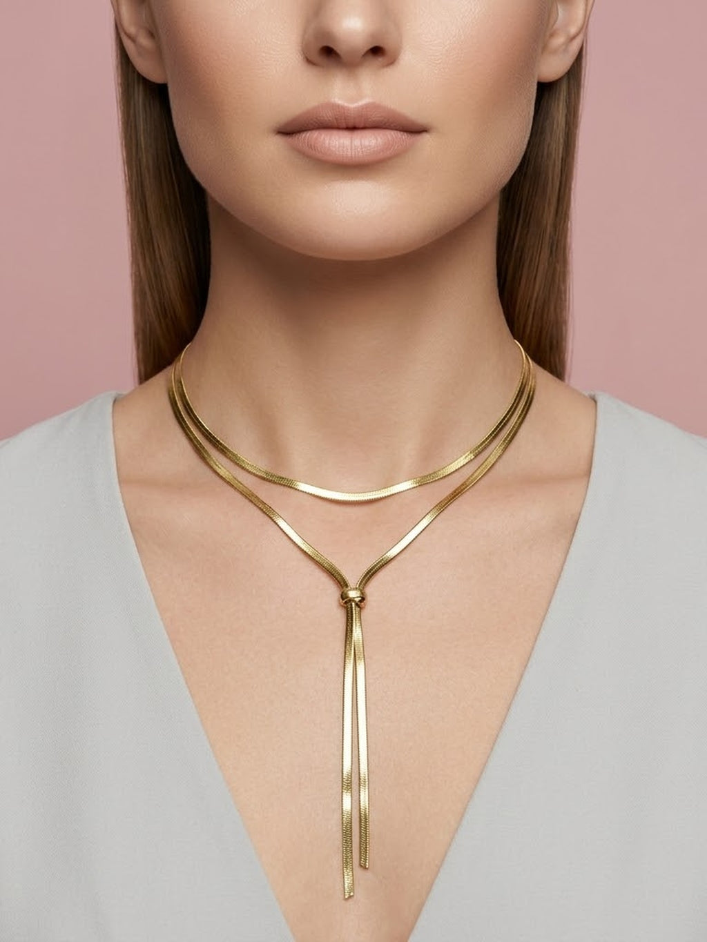 Layered snake chain necklace