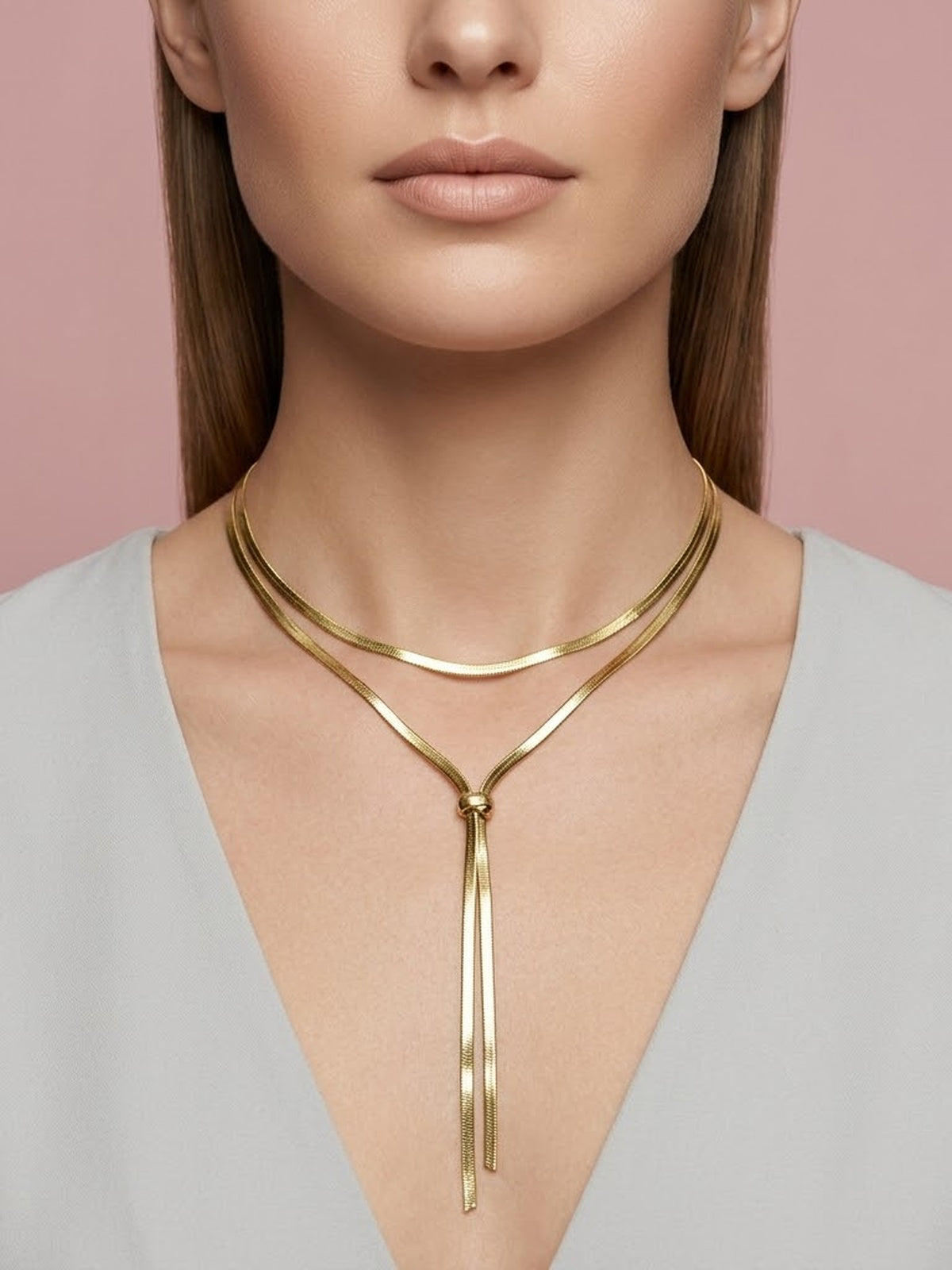 Layered snake chain necklace