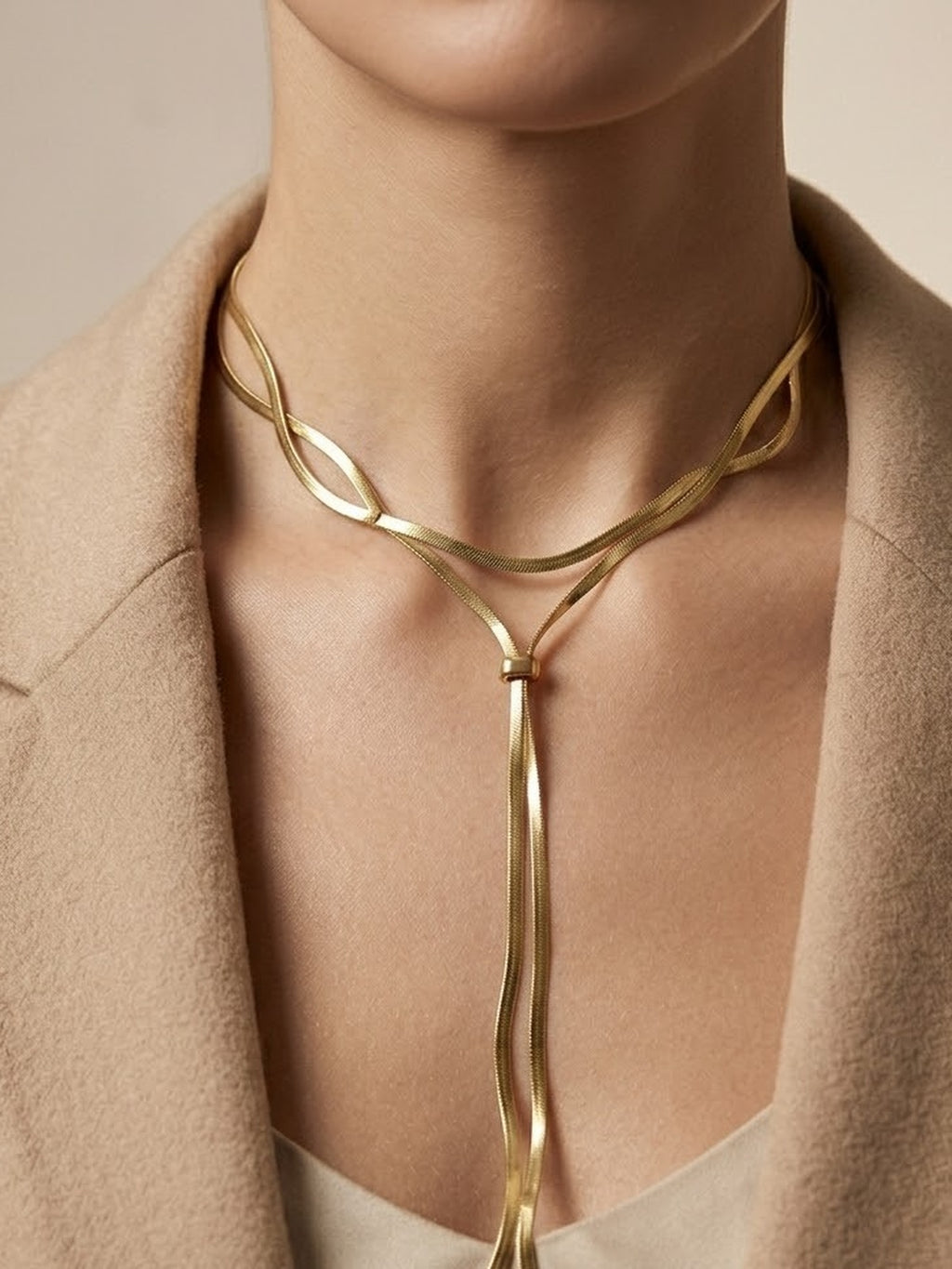 Layered snake chain necklace