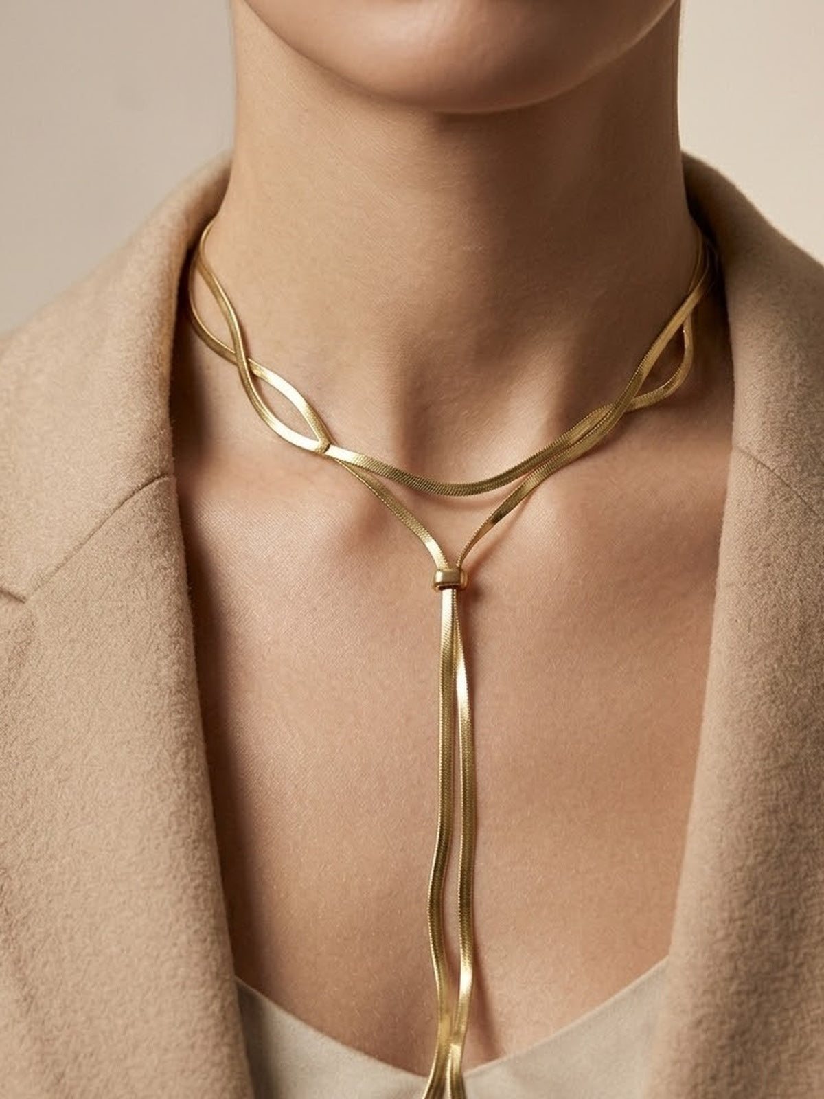 Layered snake chain necklace