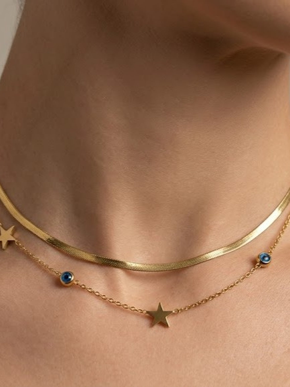 evil eye star gold necklace